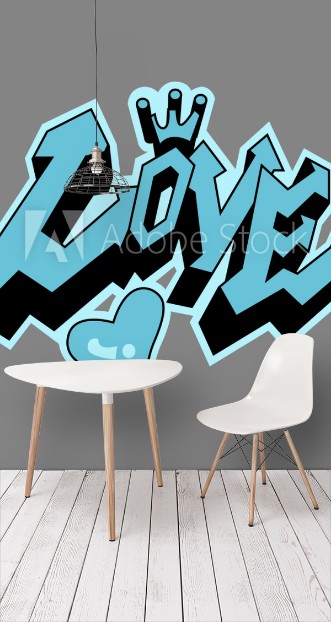 Afbeeldingen van Love in Graffiti style painting vector 
